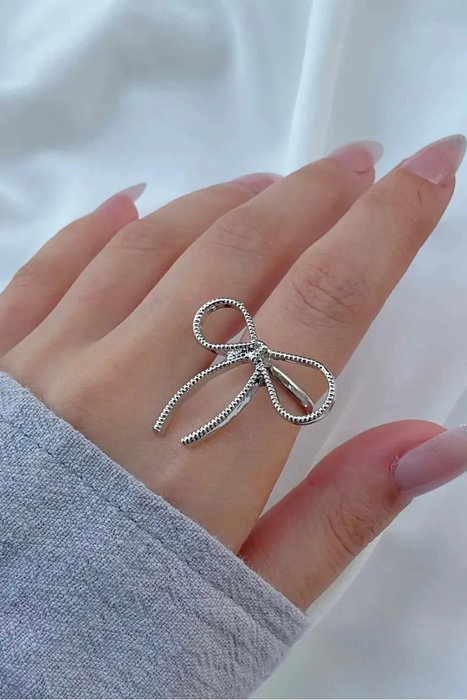 Heliophilia Silver Anillo de Zirconio en Bronce Plateado Ajustable